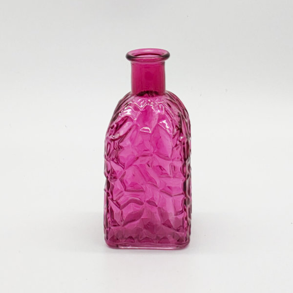 Dark Pink Square Base Crackle Diffuser Bottle