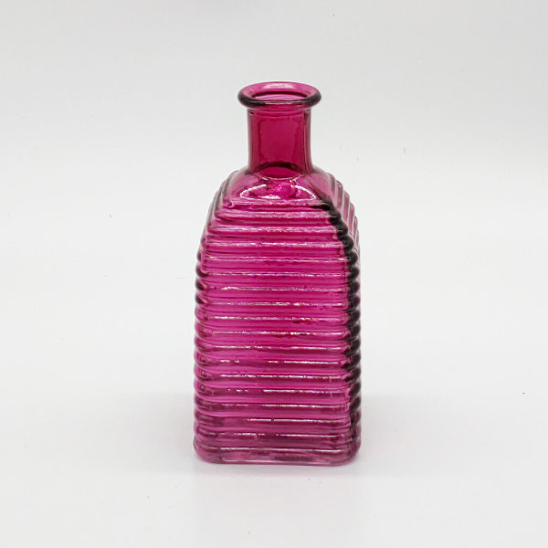 Dark Pink Square Base Ribbed Diffuser Bottle