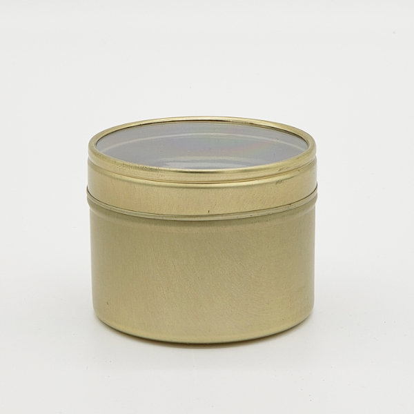 Small Seamless Tin - Gold with Clear lid