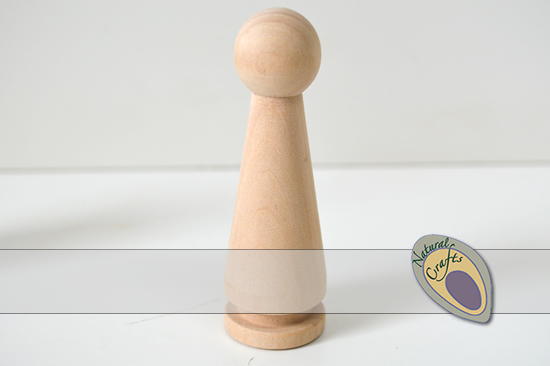 8.5cm Wooden Cone Peg Doll (with Feet)